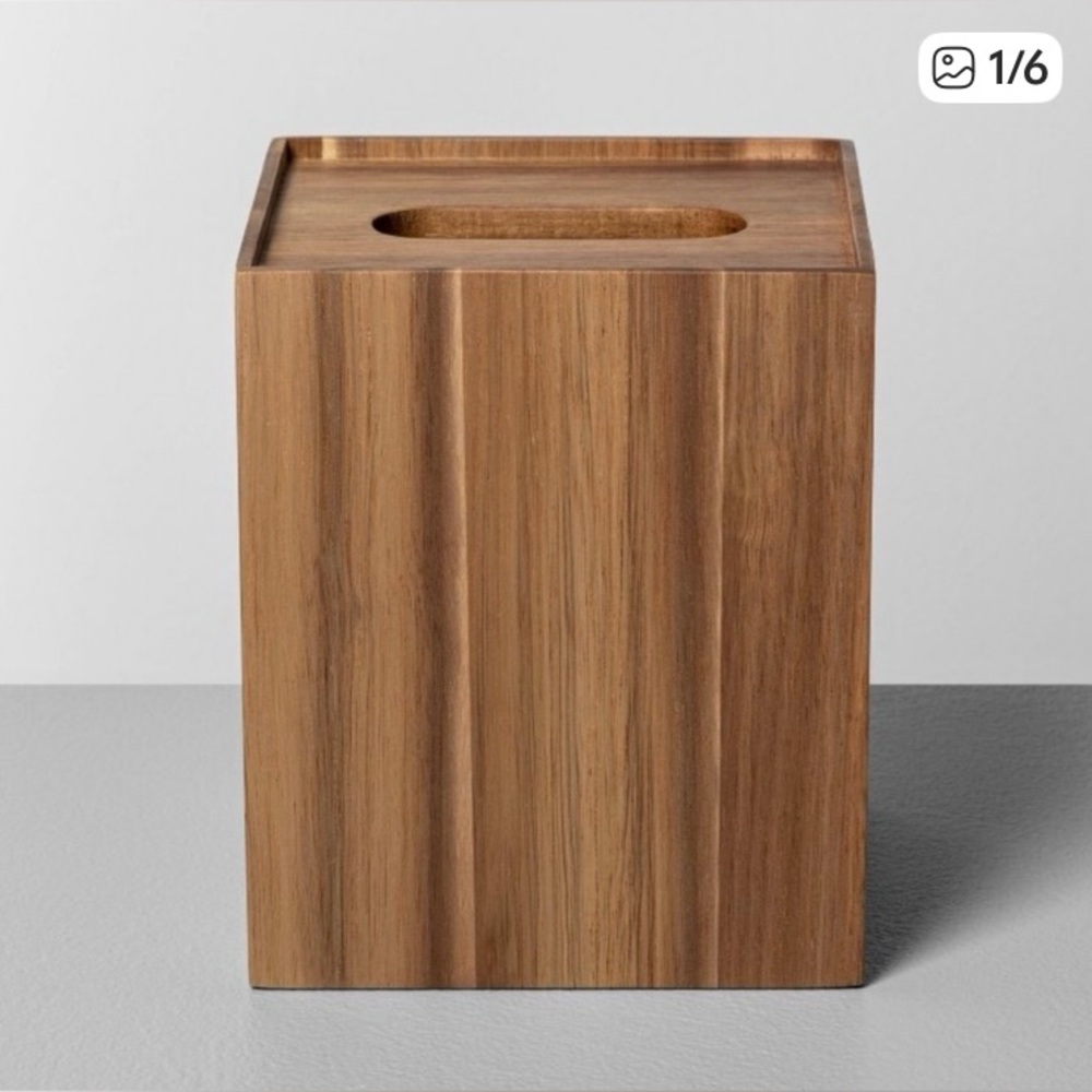 NWT Discontinued Hearth & Hand Wooden Tissue Box Cover